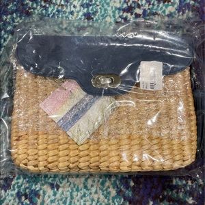 Sea and grass cross body purse navy